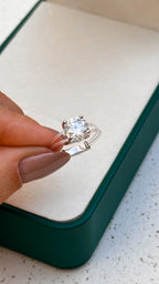 Anel Solitário Nylon 2ct Moissanite Prata 925