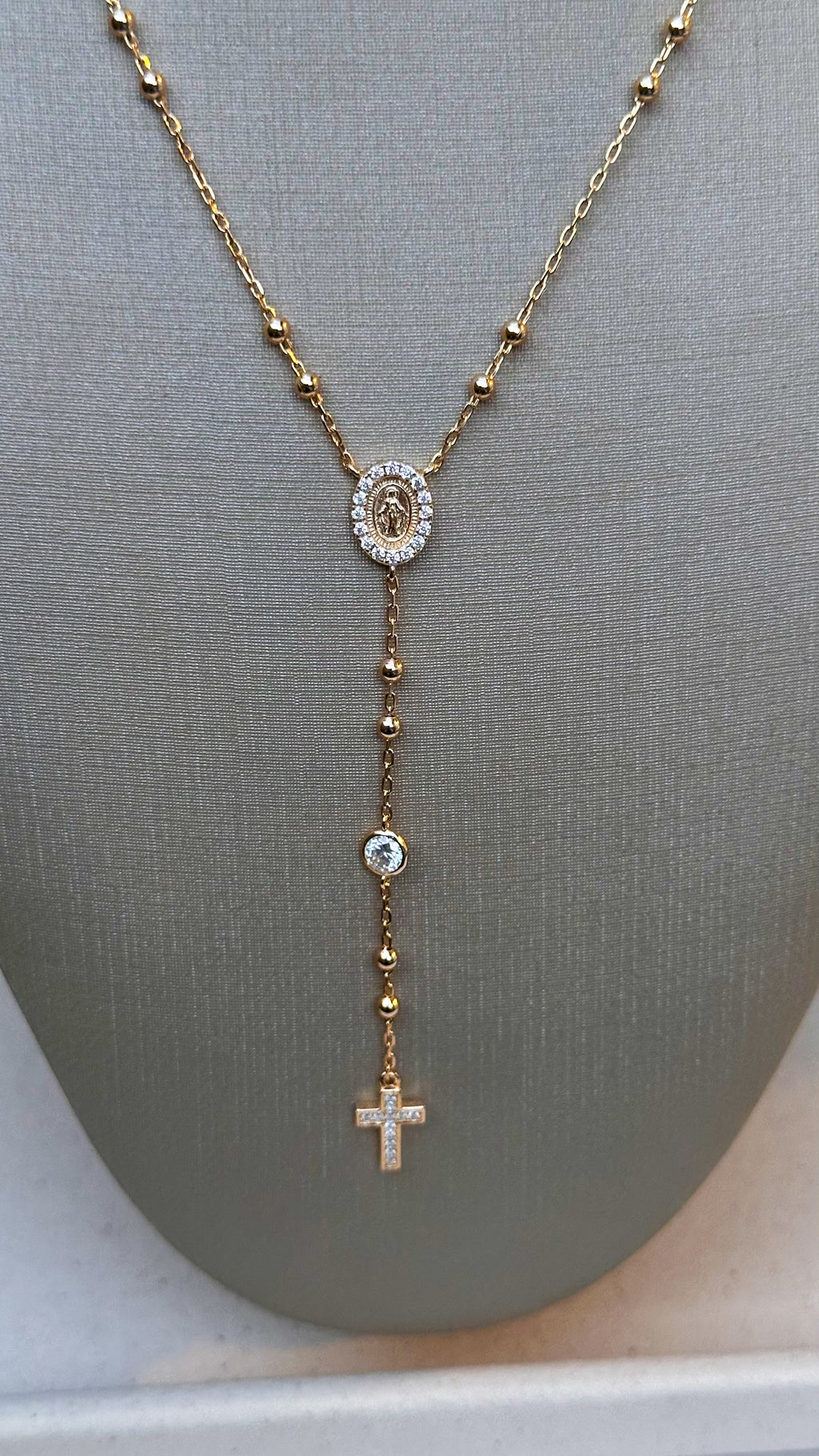 Colar Terço Moissanite Prata 925