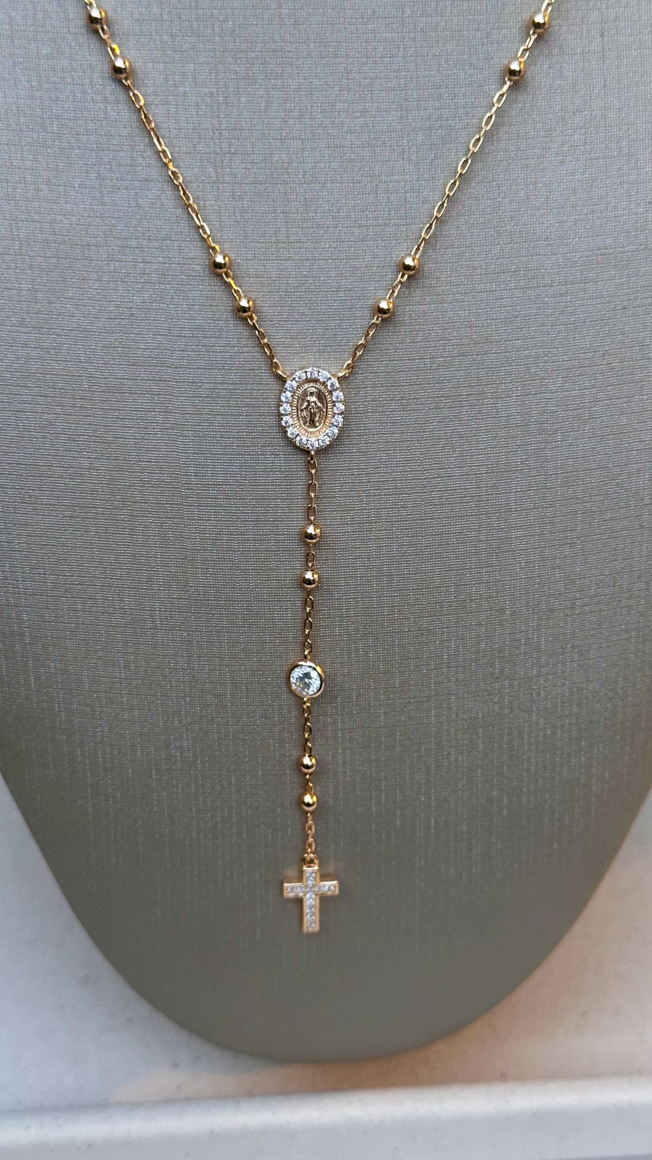 Colar Terço Moissanite Prata 925