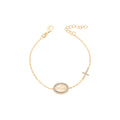 Pulseira Medalha Cruz Moissanite Prata 925 — Rubiê Joias