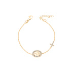 Pulseira Medalha Cruz Moissanite Prata 925 — Rubiê Joias