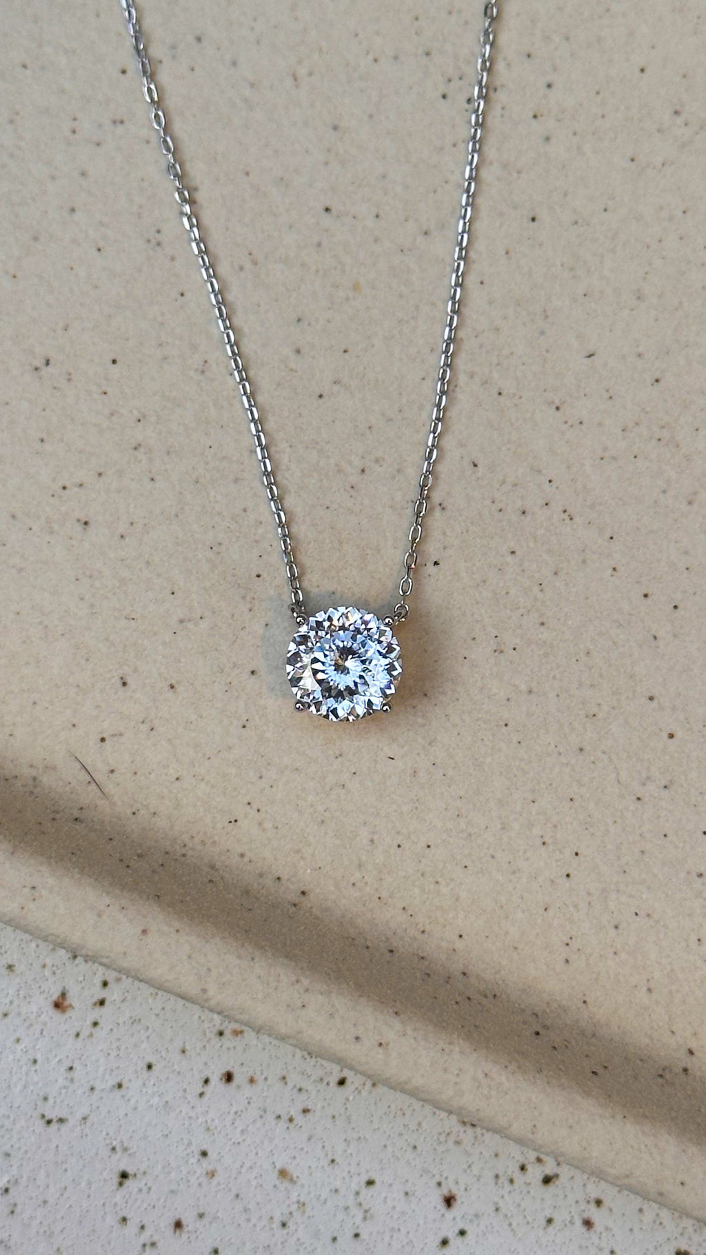 Colar Esme Portuguese Cut 8mm Moissanite Prata 925