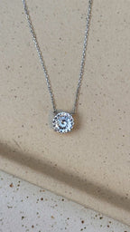 Colar Esme Portuguese Cut 8mm Moissanite Prata 925