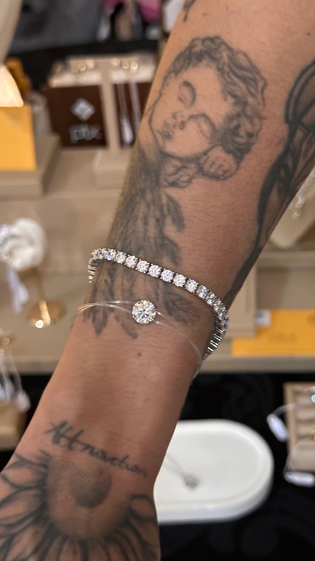 Pulseira Fio de Nylon 2ct Moissanite Prata 925