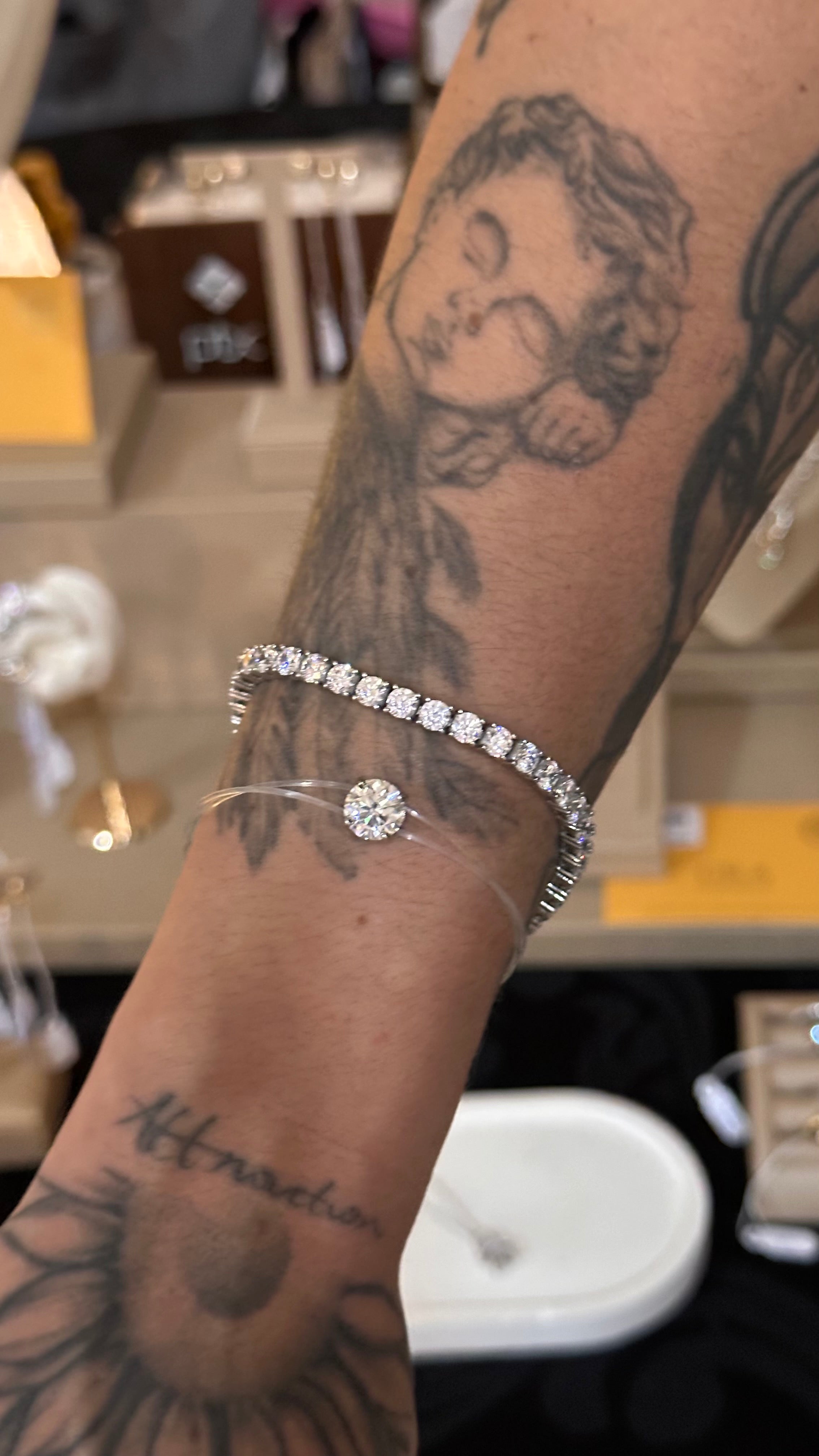 Pulseira Fio de Nylon 2ct Moissanite Prata 925