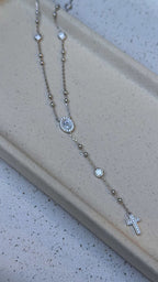Colar Terço Moissanite Prata 925