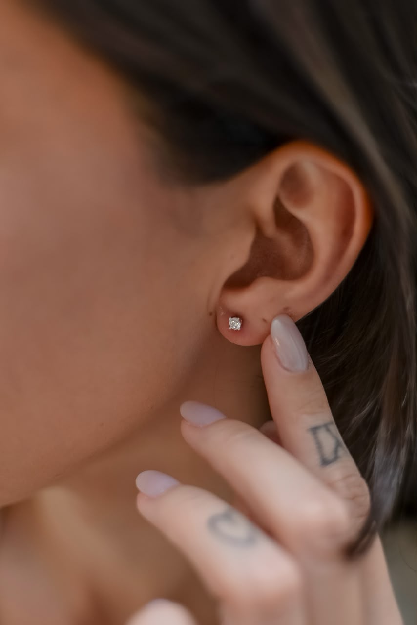 Brinco Clair Zircônia Cristal 3mm Prata 925