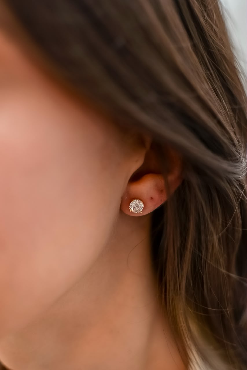 Brinco Clair Zircônia Cristal 6mm Prata 925