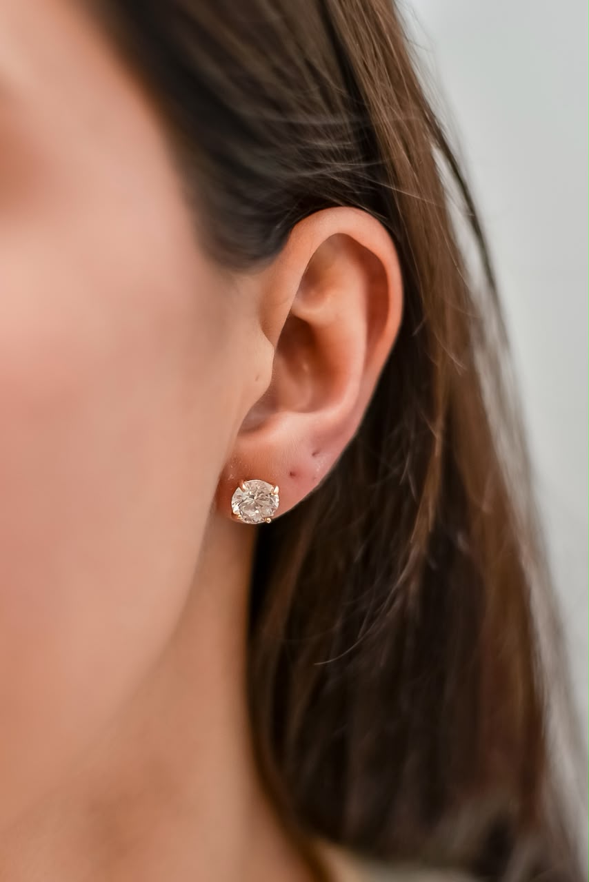 Brinco Clair Zircônia Cristal 8mm Prata 925