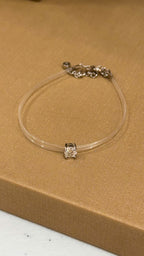 Pulseira Fio de Nylon 0,5ct Moissanite Prata 925