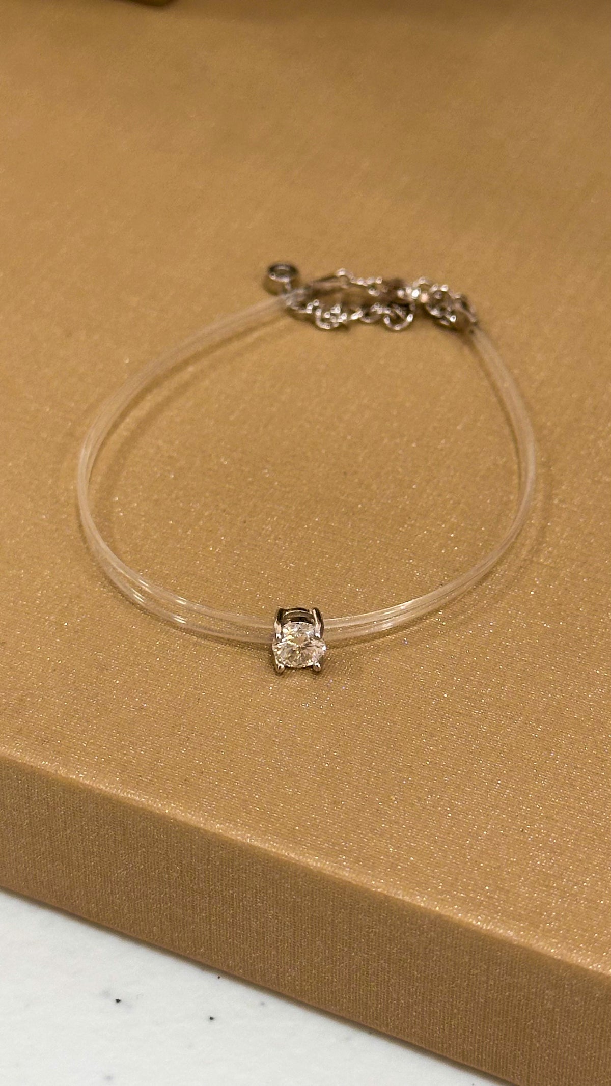 Pulseira Fio de Nylon 0,5ct Moissanite Prata 925