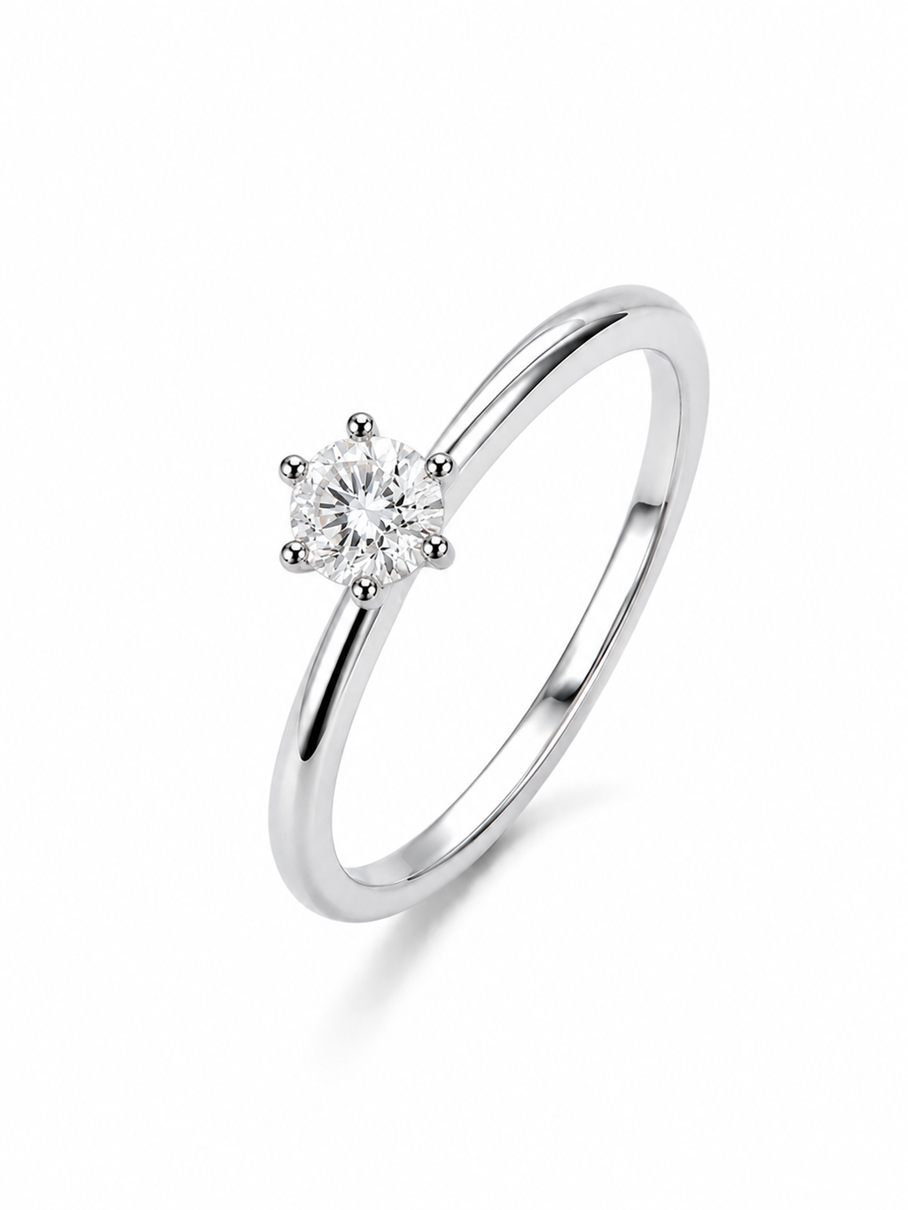 Anel Solitário Moissanite 5mm Prata 925