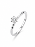Anel Solitário Moissanite 5mm Prata 925
