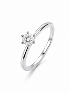 Anel Solitário Moissanite 5mm Prata 925