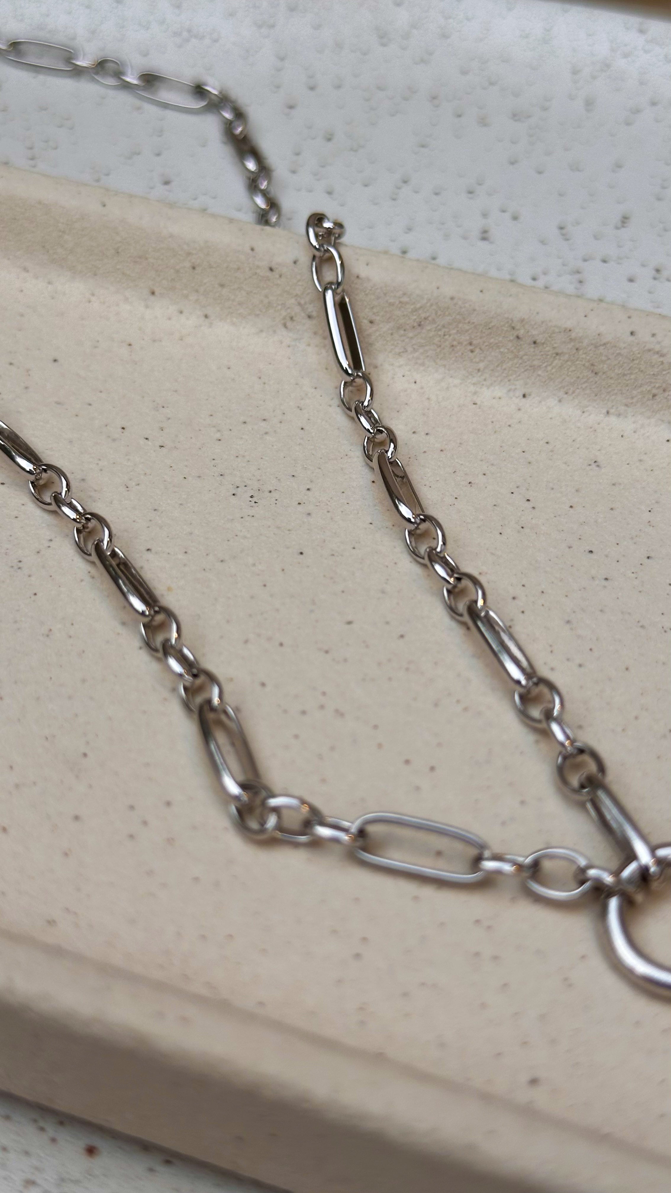 Colar Elos Groumet Moissanite Prata 925