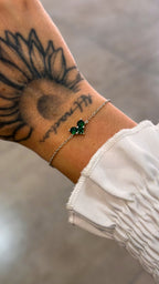 Pulseira Coração Esmeralda Prata 925