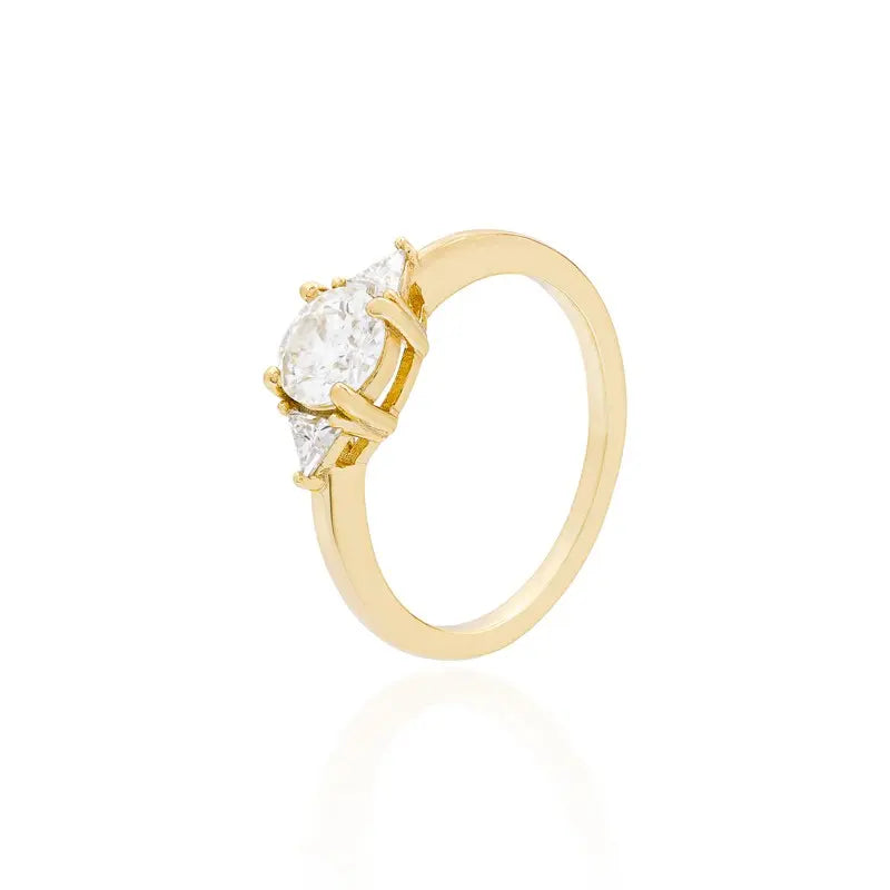 Anel Solitário Grasi Cravejado Moissanite Prata 925