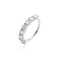 Anel Meia Aliança 4mm Moissanite Prata 925