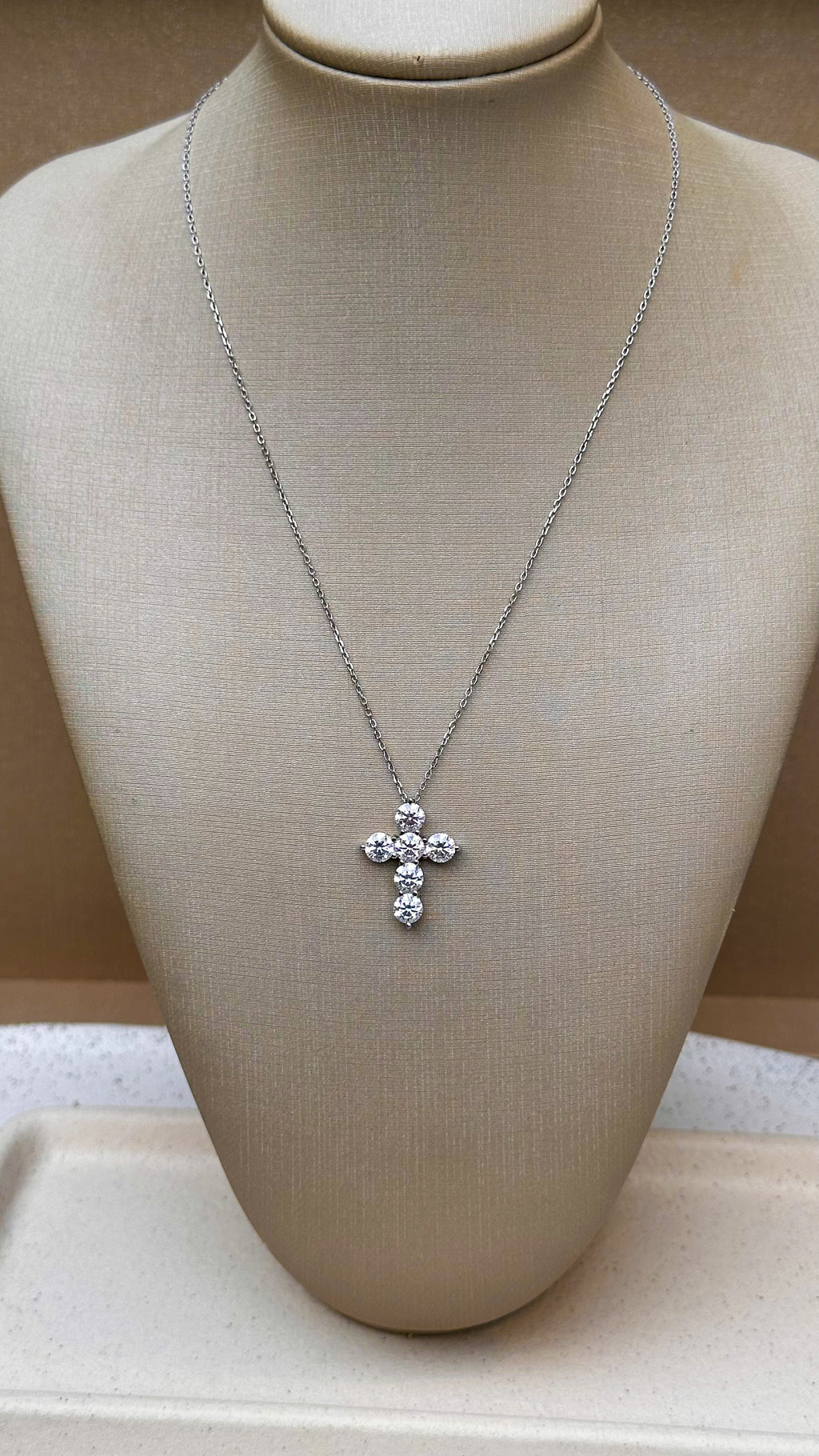 Colar Cruz Moissanite Prata 925