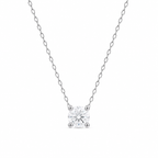 Colar Clair Zircônia Cristal 3mm Prata 925
