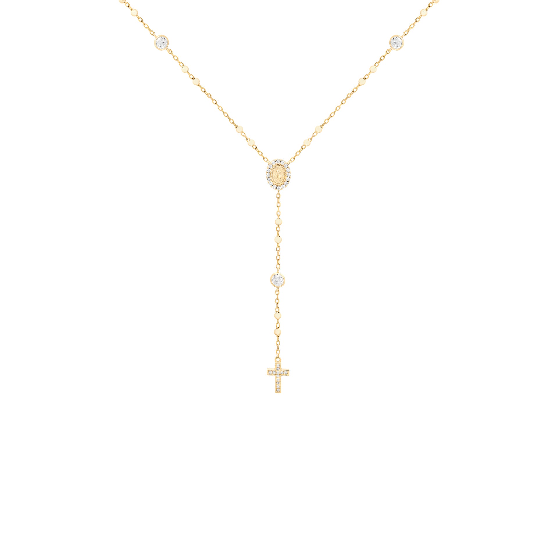 Colar Terço Moissanite Prata 925