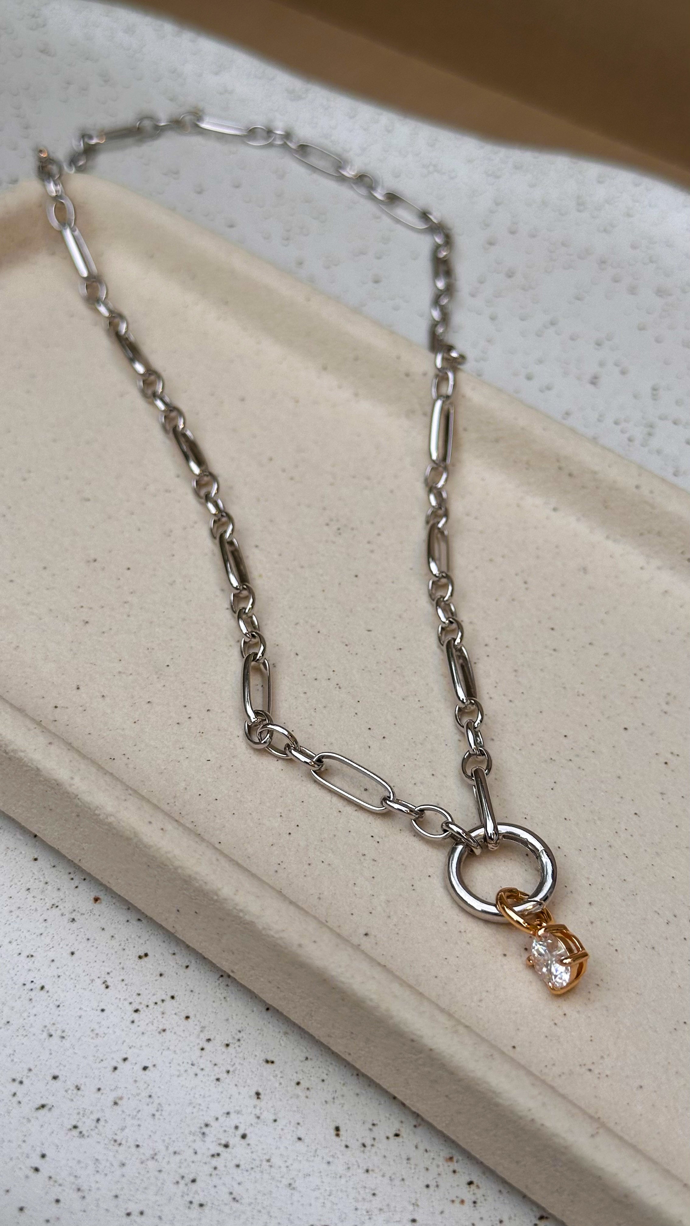 Colar Elos Groumet Moissanite Prata 925