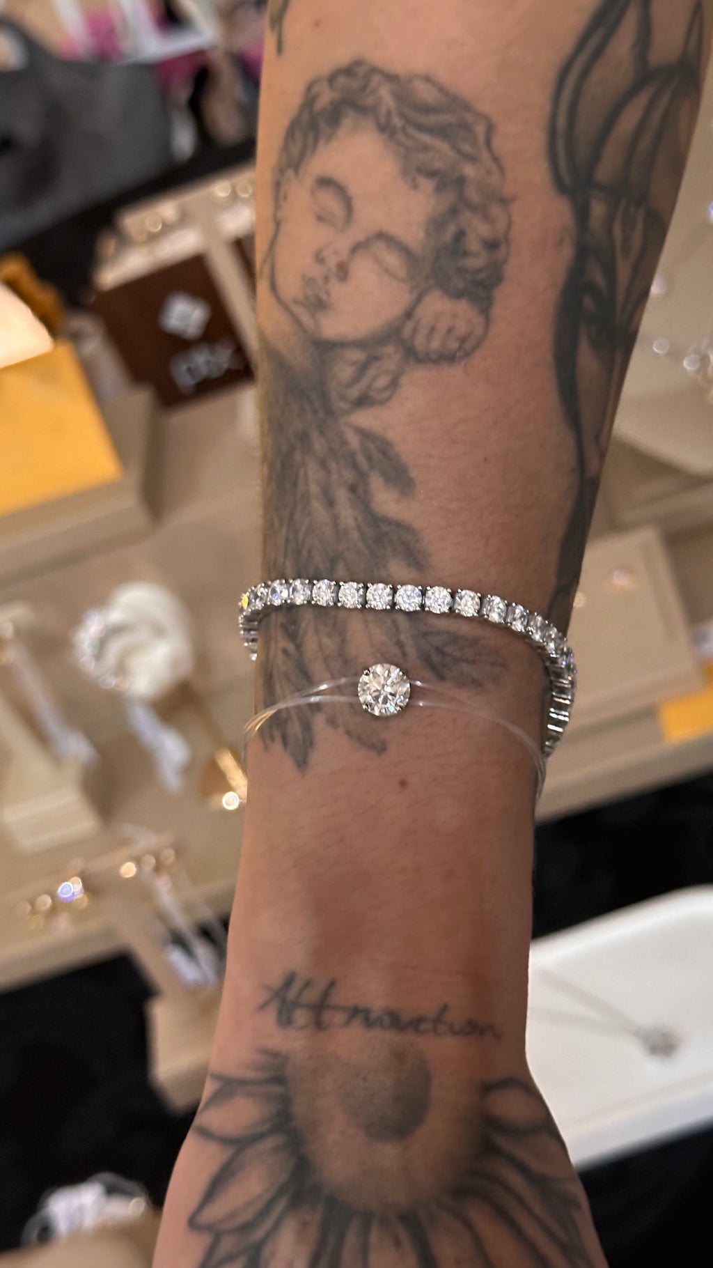 Pulseira Fio de Nylon 2ct Moissanite Prata 925