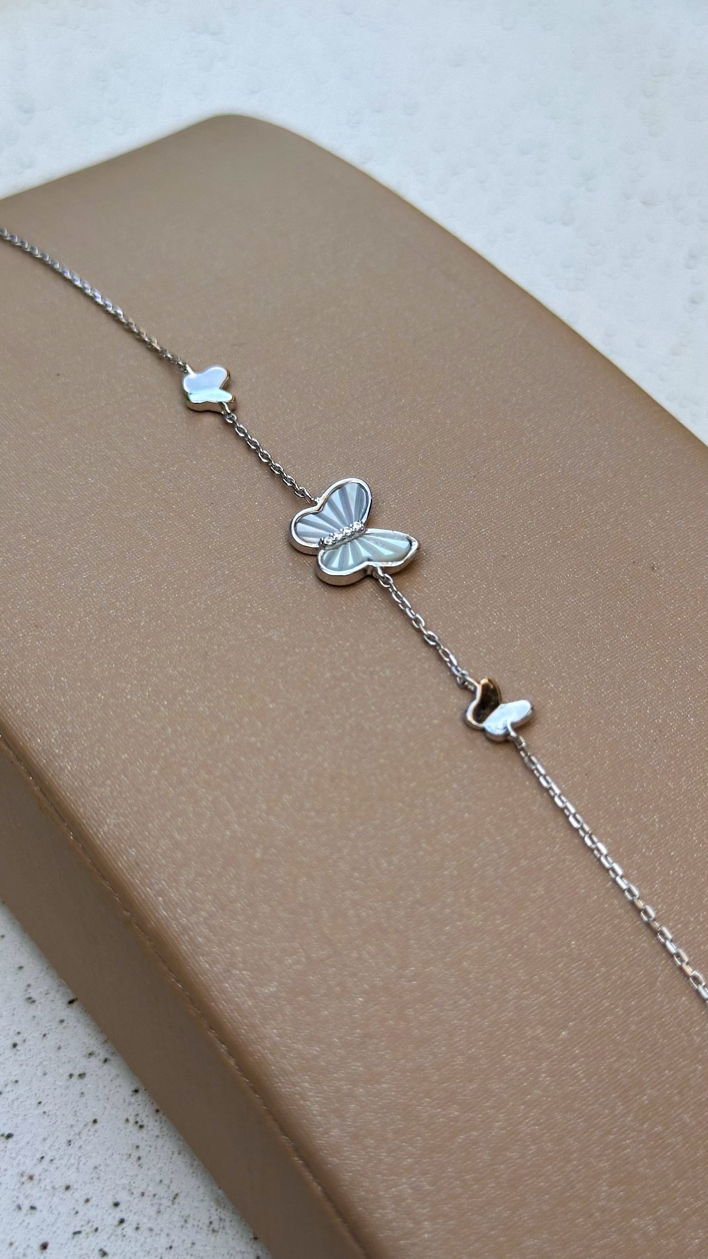 Pulseira Butterfly Madrepérola Prata 925