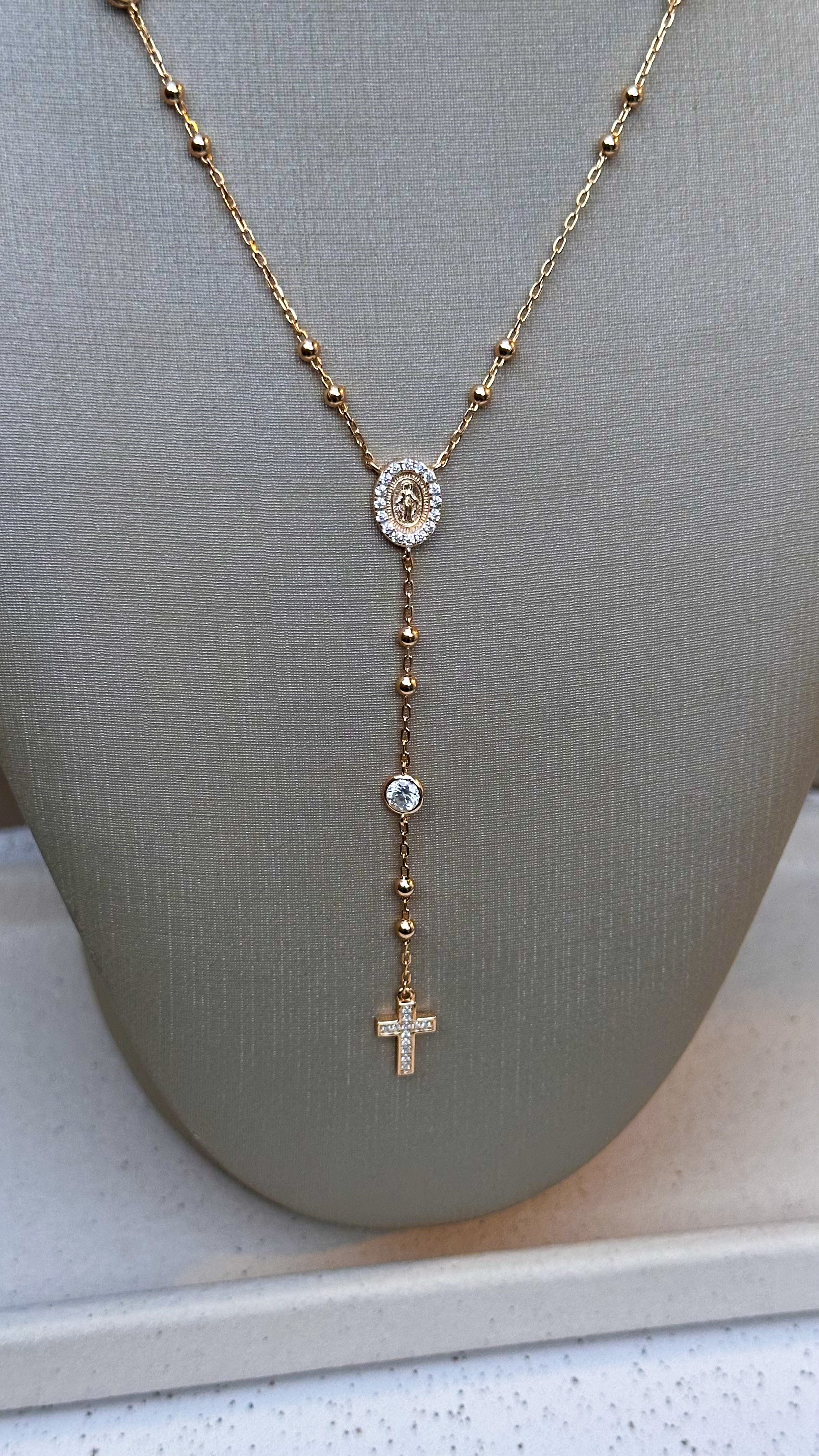 Colar Terço Moissanite Prata 925