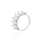 Anel Navete Moissanite Prata 925