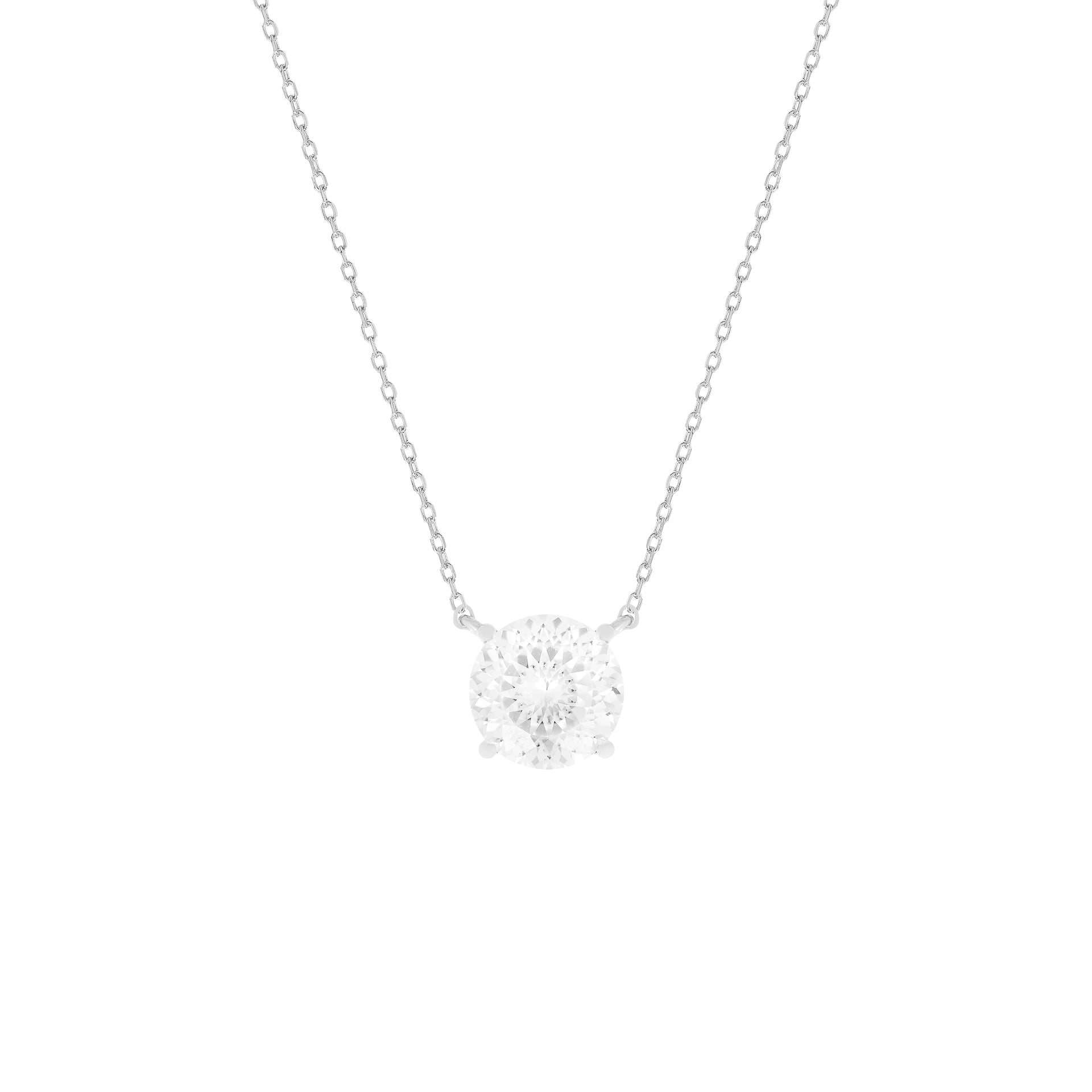 Colar Esme Portuguese Cut 6mm Moissanite Prata 925