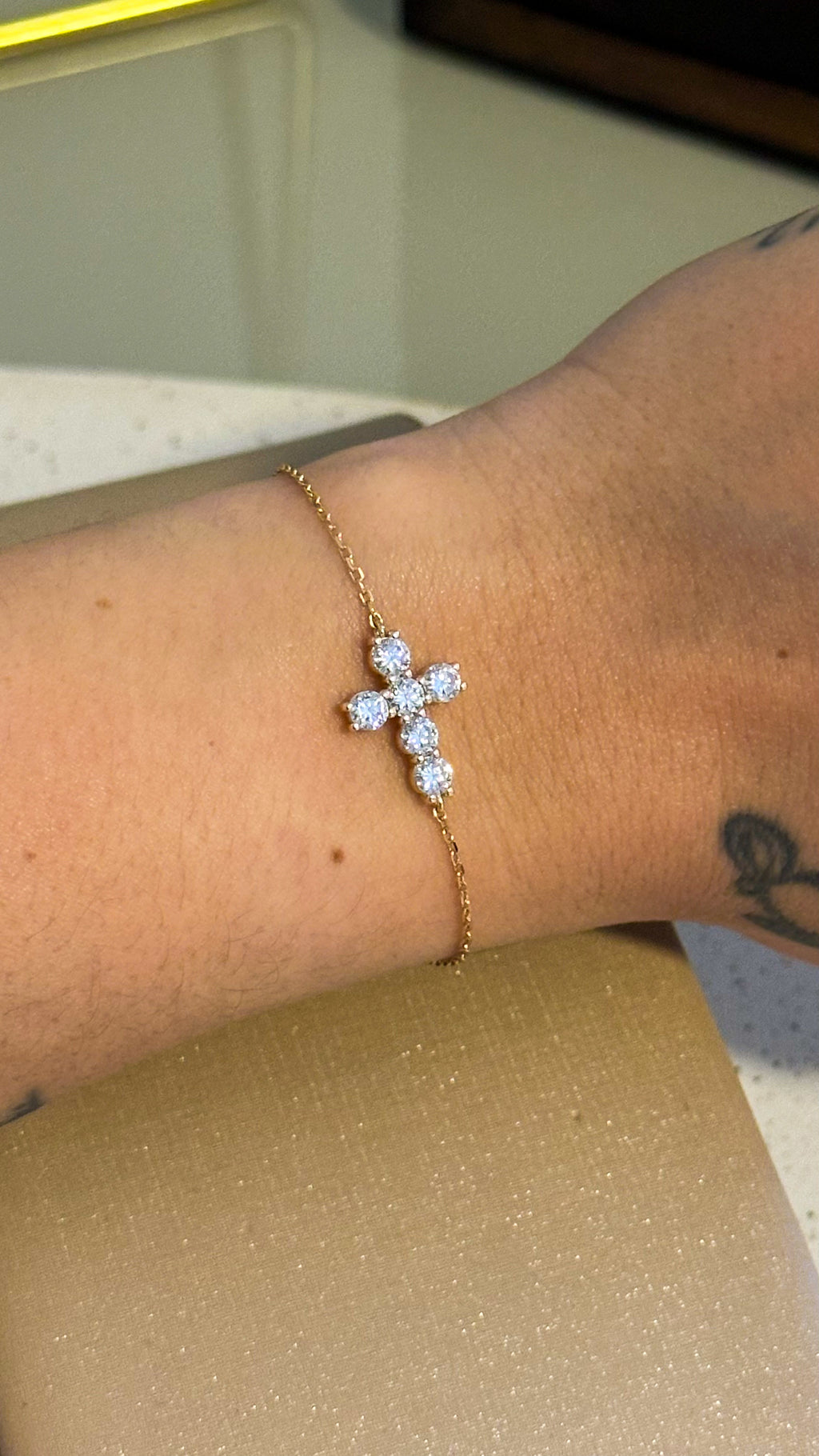 Pulseira Cruz Moissanite Prata 925