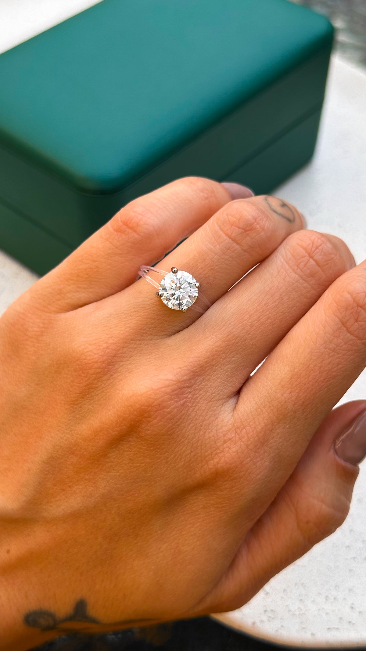 Anel Solitário Nylon 2ct Moissanite Prata 925 — Rubiê Joias