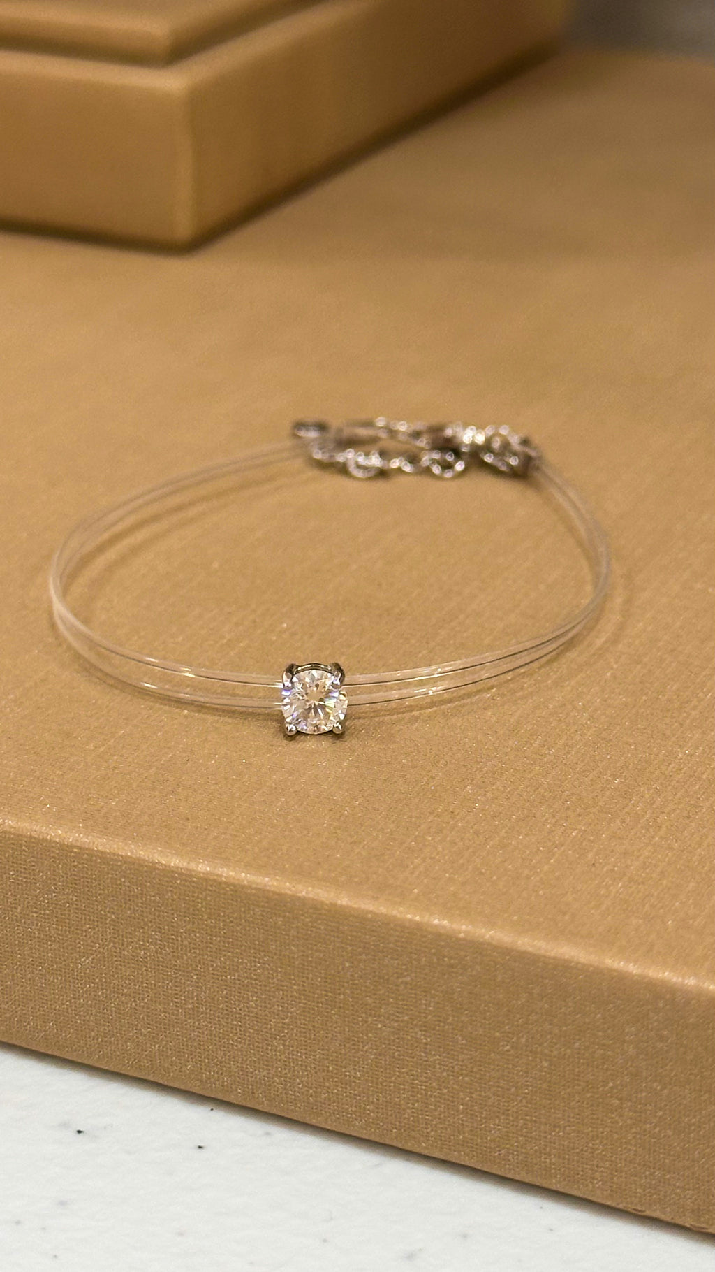 Pulseira Fio de Nylon 0,5ct Moissanite Prata 925
