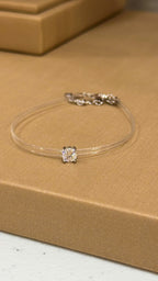 Pulseira Fio de Nylon 0,5ct Moissanite Prata 925