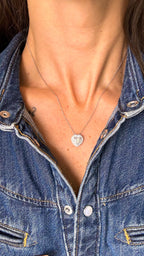 Colar Coração Moissanite Prata 925