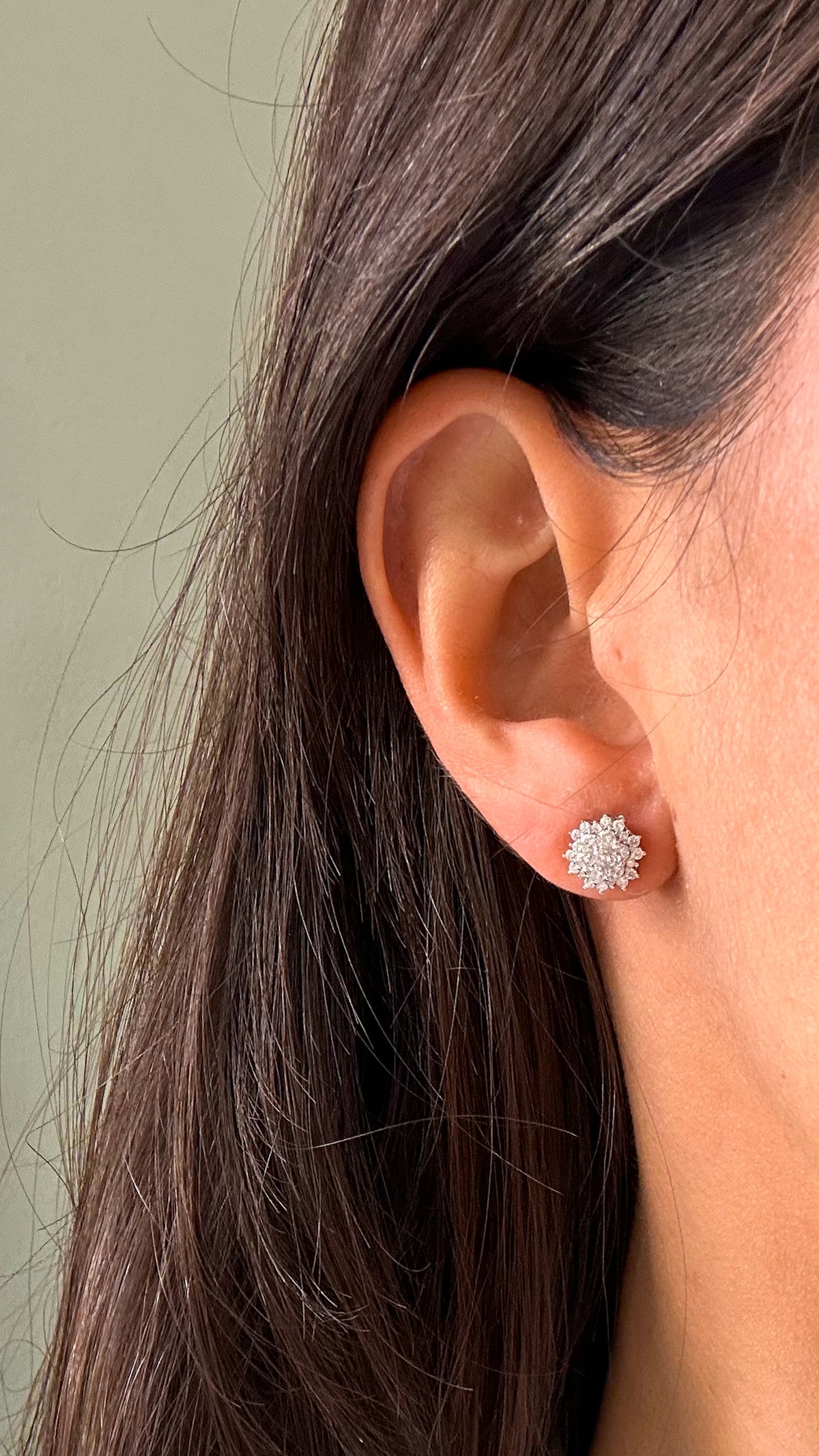 Brinco Flor Moissanite Prata 925