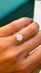 Anel Solitário Nylon 2ct Moissanite Prata 925