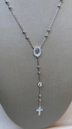 Colar Terço Moissanite Prata 925