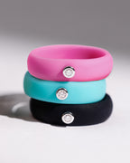 Anel Silicone Black Moissanite Prata 925