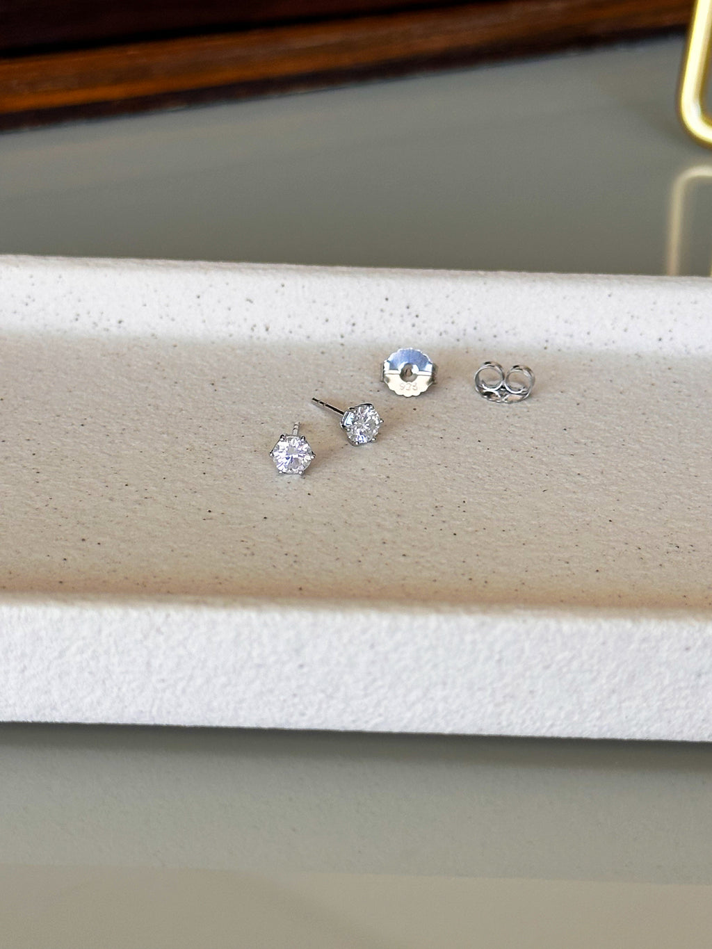 Brinco Esme Moissanite 5mm Prata 925