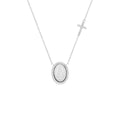Colar Medalha Nossa Senhora com Cruz Moissanite Prata 925