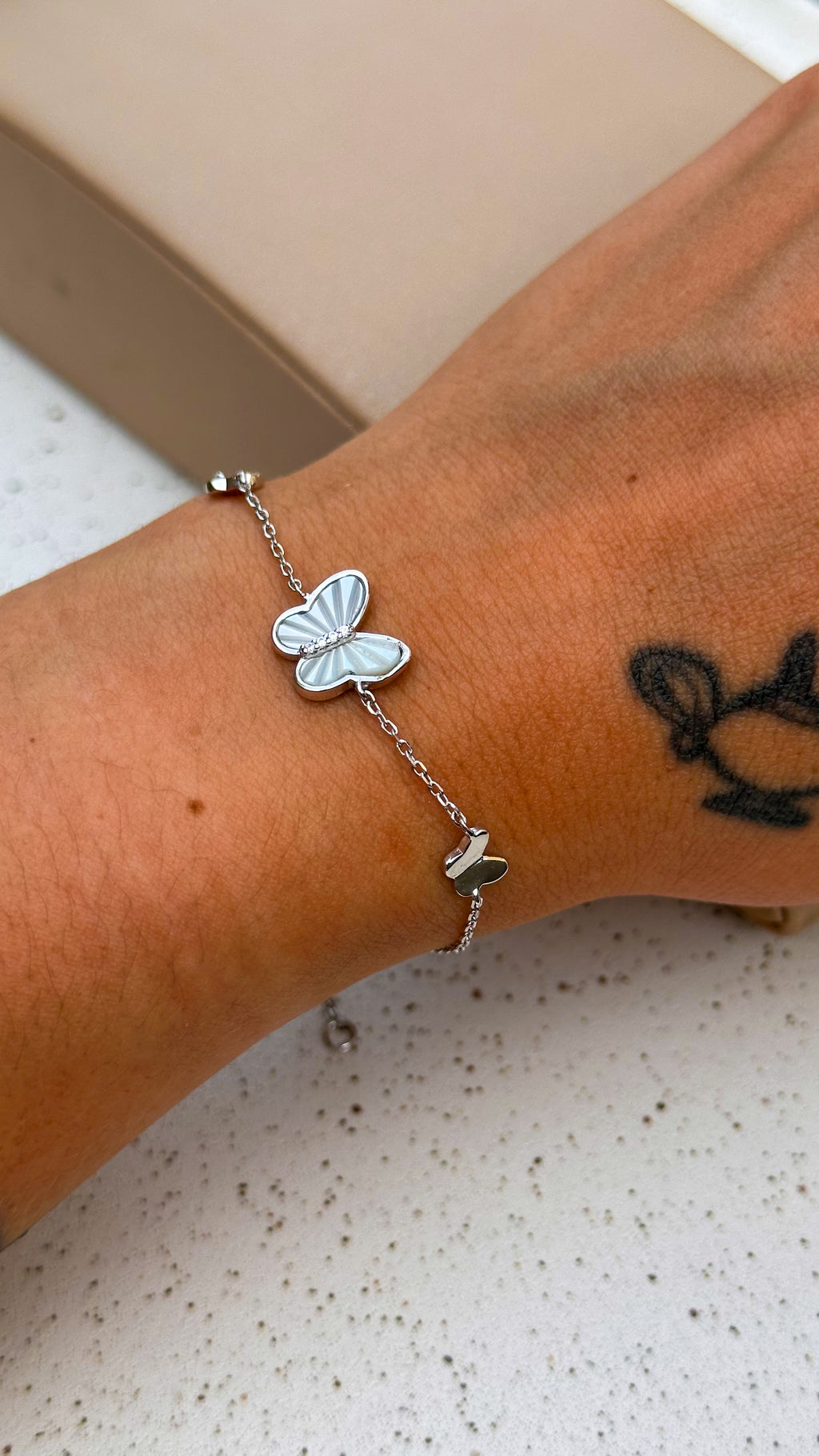 Pulseira Butterfly Madrepérola Prata 925