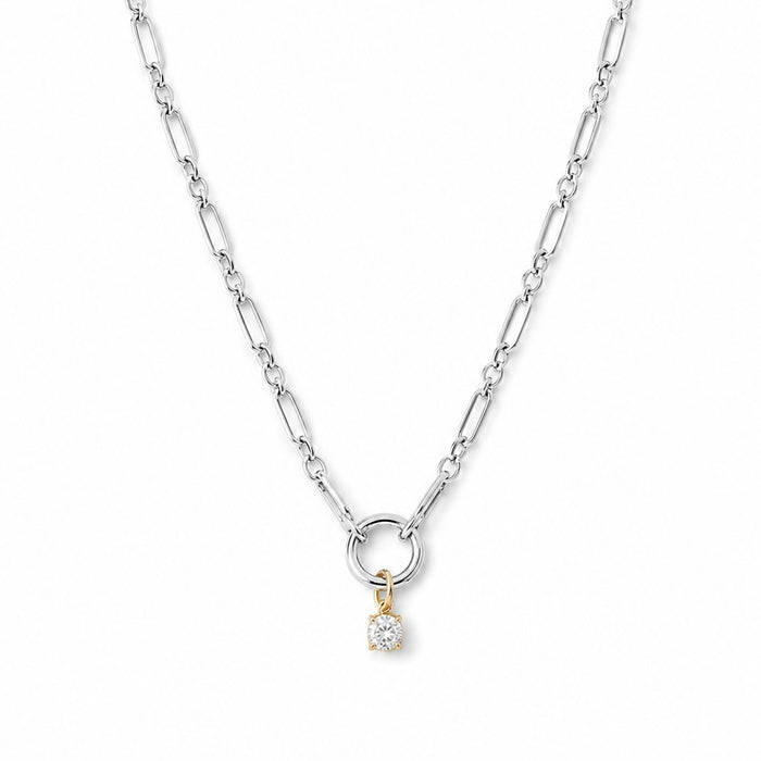 Colar Elos Groumet Moissanite Prata 925