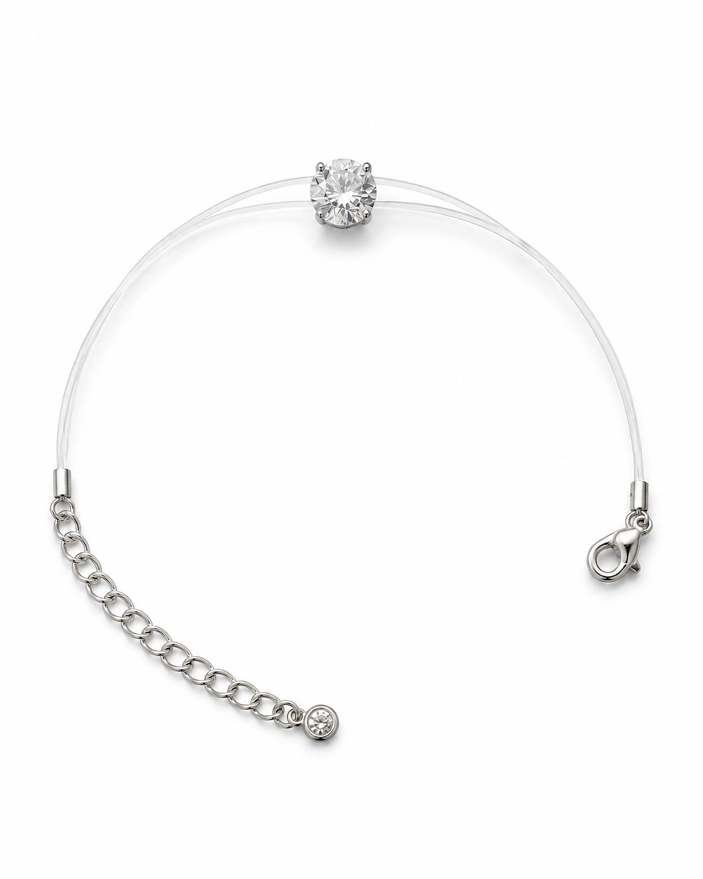 Pulseira Fio de Nylon 2ct Moissanite Prata 925