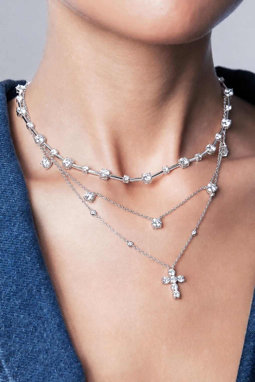 Colar Sparkle Moissanite Prata 925