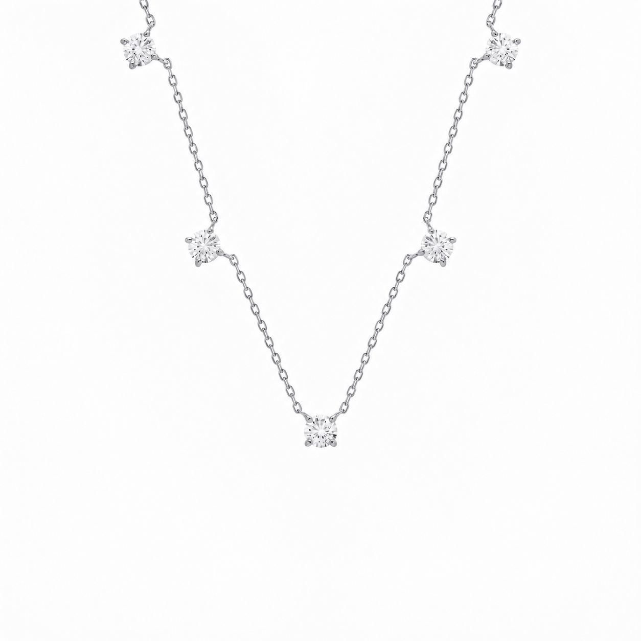 Colar Sparkle Moissanite Prata 925