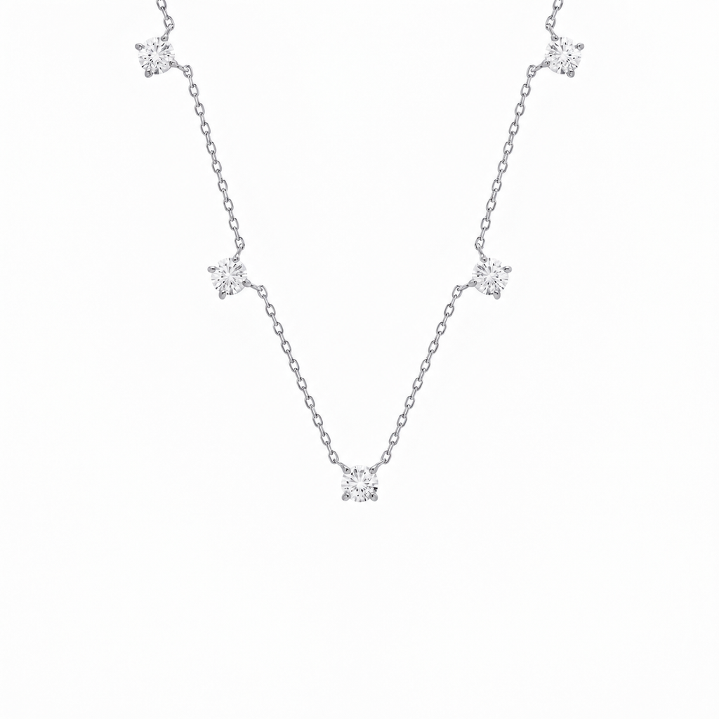 Colar Sparkle Moissanite Prata 925