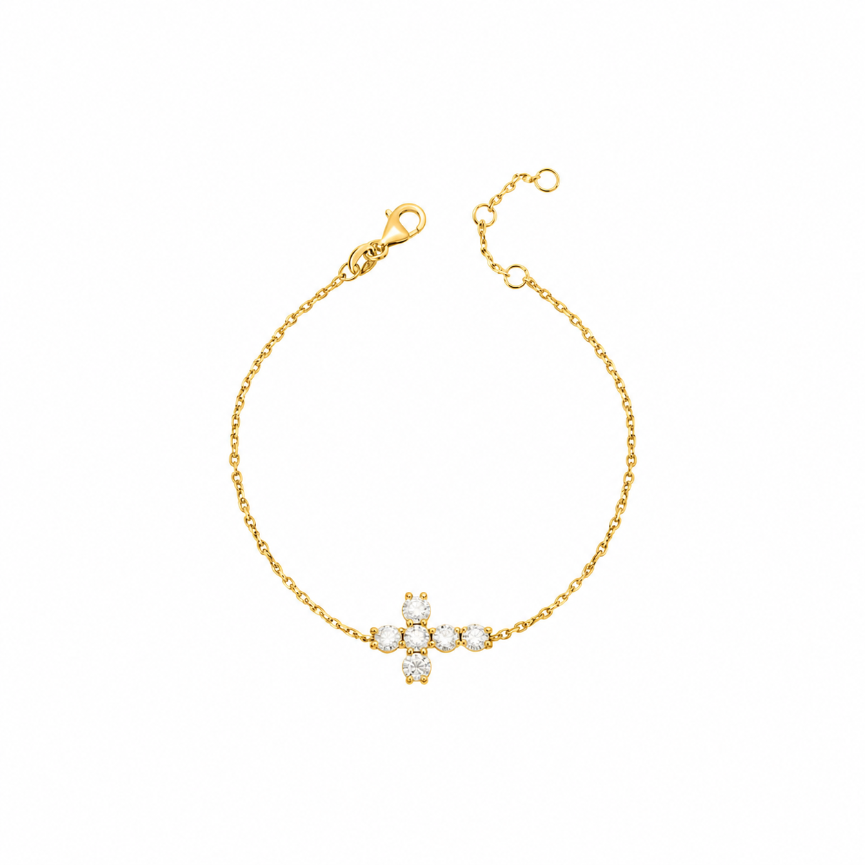 Pulseira Cruz Moissanite Prata 925