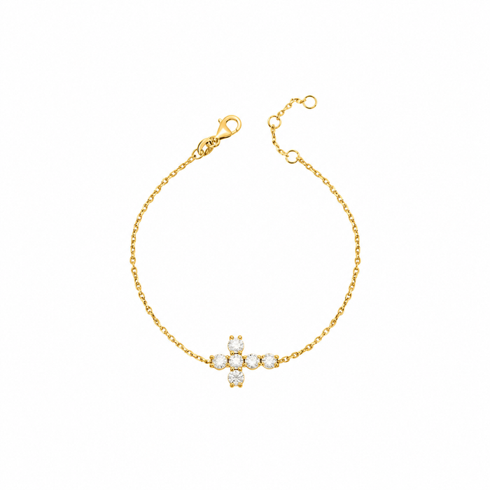 Pulseira Cruz Moissanite Prata 925